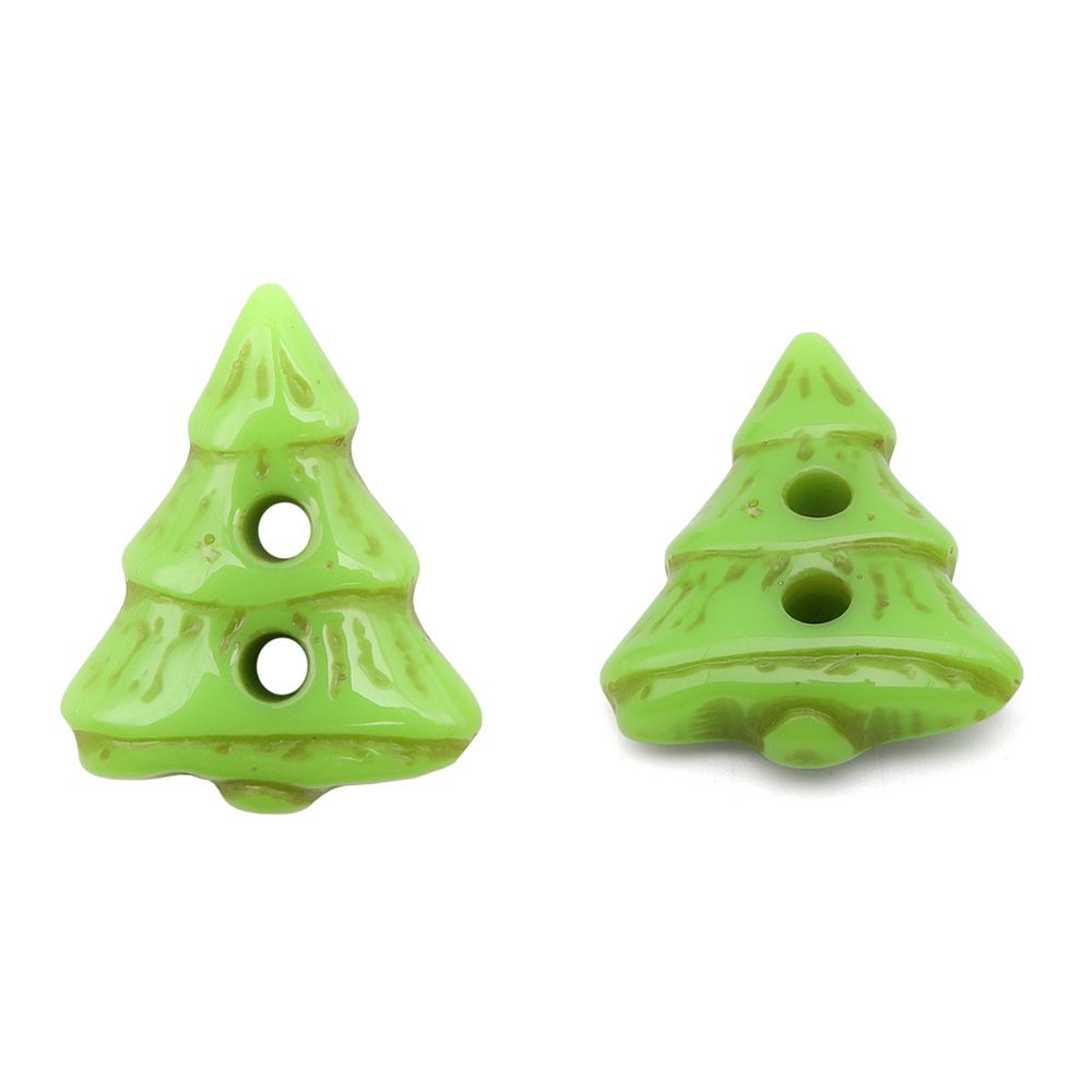 Пуговицы 2 прокола 26L=16мм Елочка, пластик, салатовый (св.зеленый), 50 шт