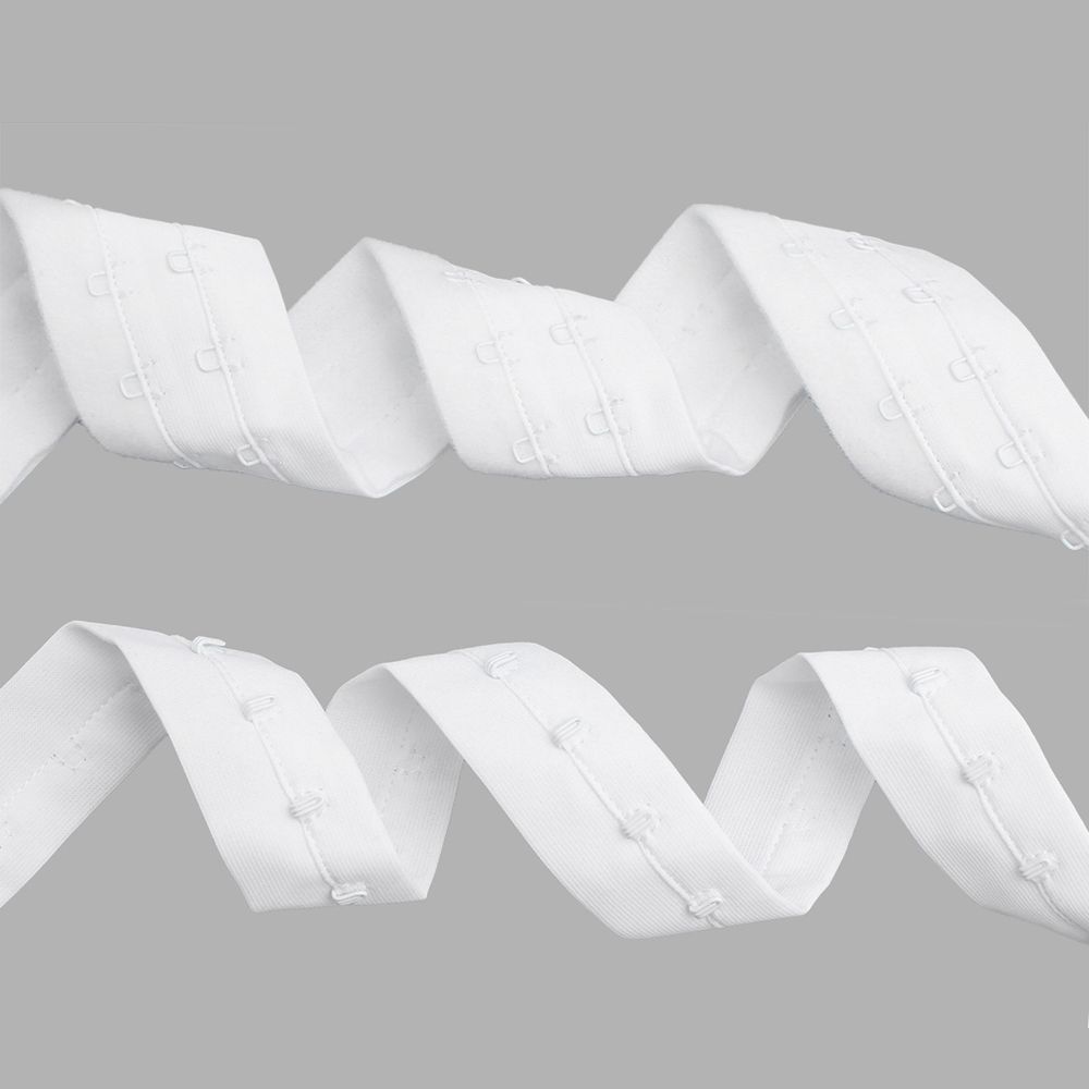 Застежки для бюстгальтера на ленте (2 ряда) 40 мм / 45.7 метра, 34 г/м, белый, 7221-6035