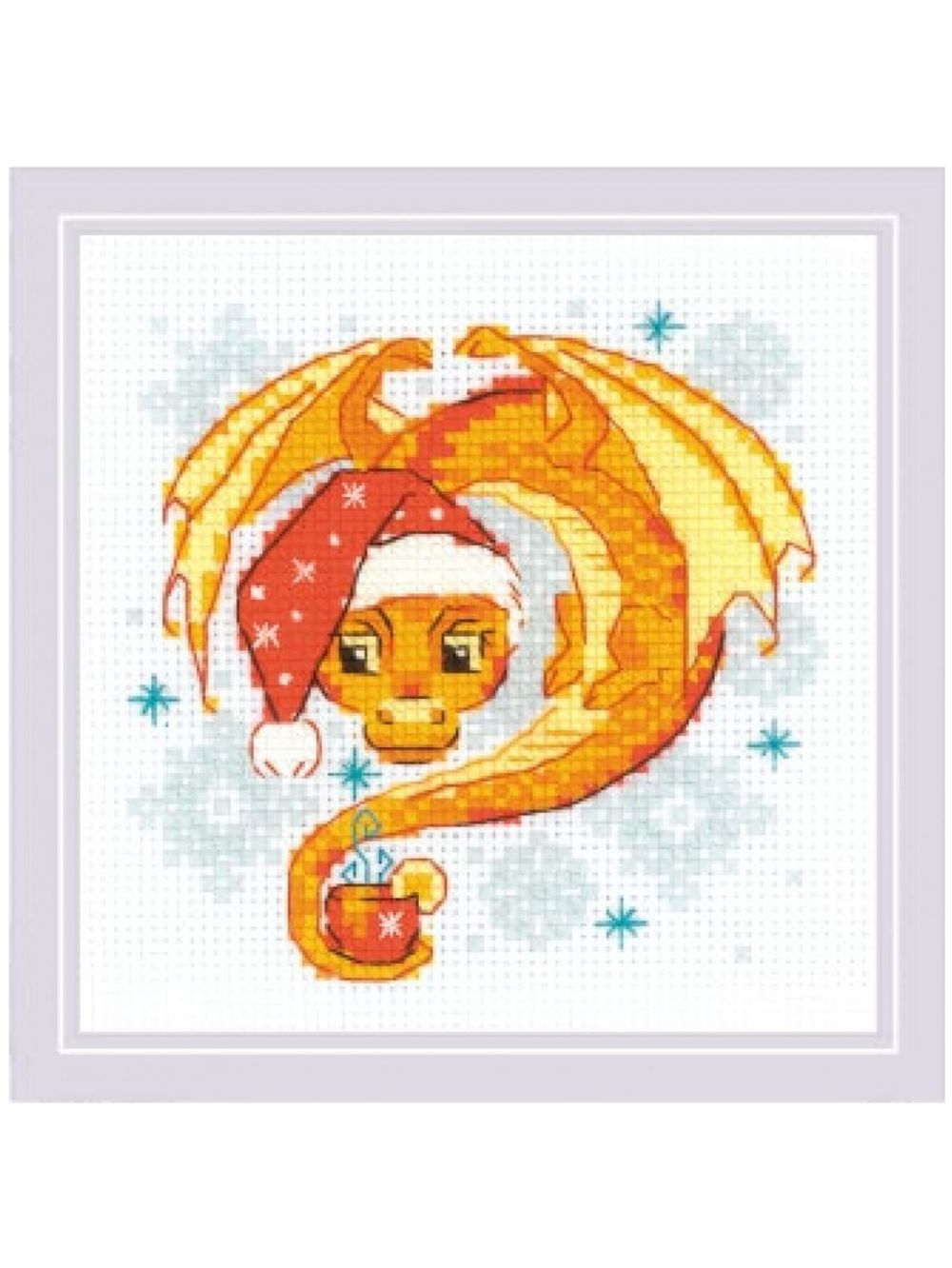 Набор для вышивания нитками Риолис, Чайный дракон, 15х15 см