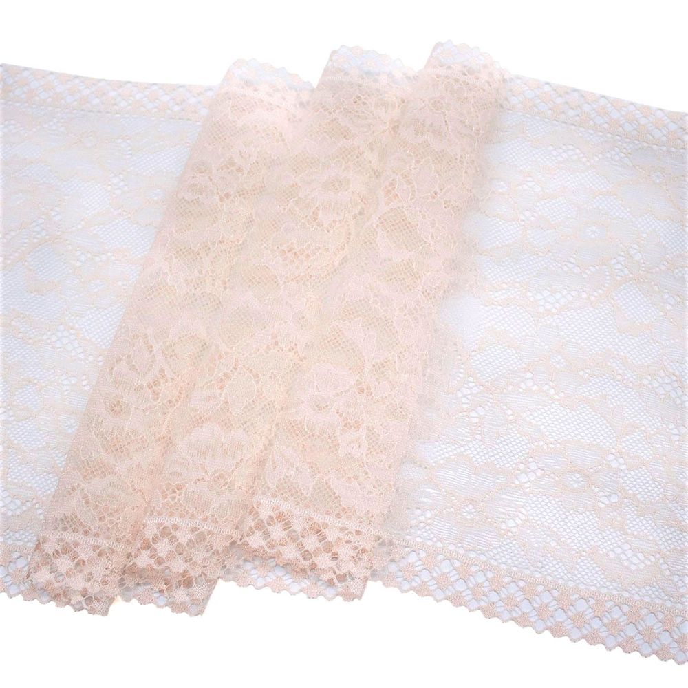 Кружево бельевое эластичное 240 мм / 10 м, телесный