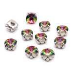 Хрустальные стразы в цапах круглой формы, радужный 8 мм, 10 шт. Astra&Craft, РЦ004НН8