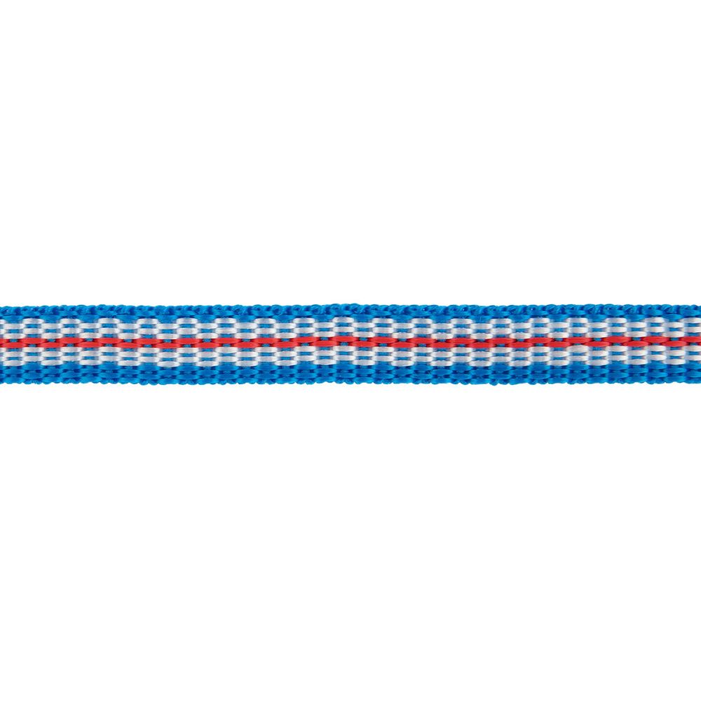 Стропа (ременная лента) 10 мм / 25 метров, толщ. 1.2 мм, [5.6 г/пог.м], 100% п/п, синий/ белый/красный, Gamma 3828