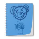 Тетрадь общая с пластик. обложкой, ч/б запечат. титульн. лист, 180 мкр, A5+ 48 л. на гребне 65 г/м², белизна 100%, 4 шт, клетка, 000800 Девиз дня, синяя, Светоч ТЕТ48-002