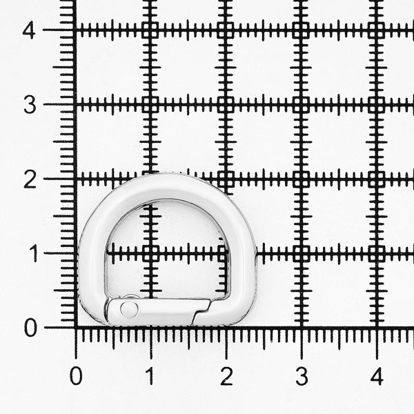 Карабин металл полукольцо 15 мм, серебро (никель), MB_2232, 6 шт