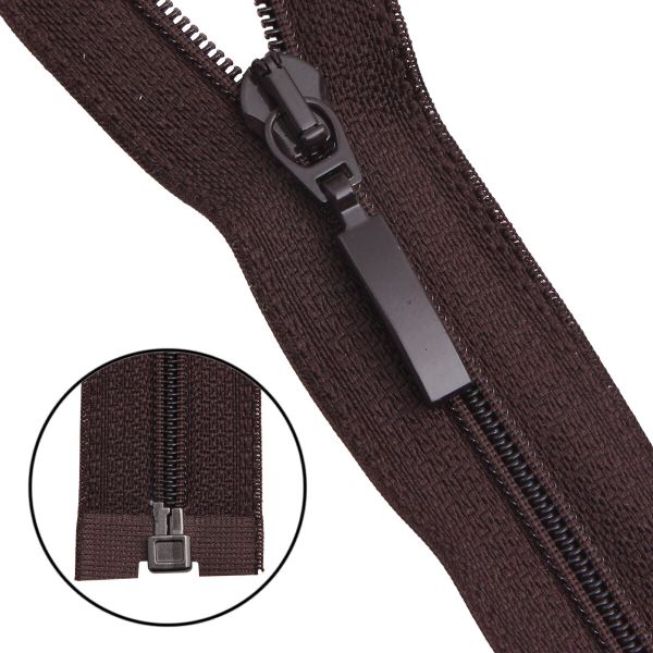 Молния спираль (витая) Arta Т5 (5 мм) 1 зам., разъем., 80 см, цв. 141 т.коричневый, уп.5 шт