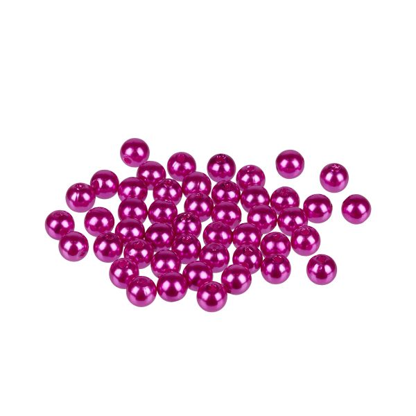 Бусины пластик ⌀6 мм, 50±2 шт, №26 яр.розовый, Zlatka PB-1