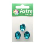 Хрустальные стразы в цапах овальной формы, голубой 13х18 мм, 3 шт., ОЦ010НН1318