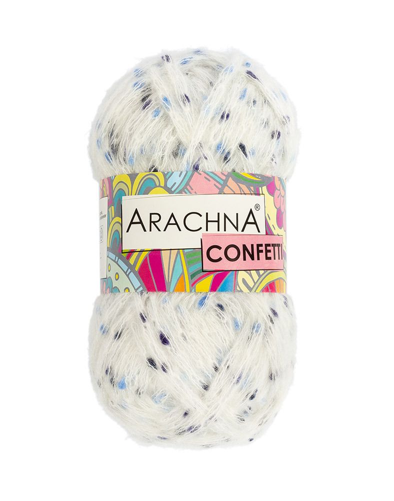 Пряжа Arachna Confetti / уп.5 мот. по 100г, 110м, 252 белый-голубой-синий