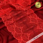 Кружево эластичное (стрейч) 8034 195мм цв.SD163 красный, 3м, Kruzhevo