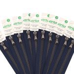 Молния трактор Arta Т6 (6 мм) 1 зам., н/раз., 18 см, (2075) NOIR 044 т.синий/1000 брунит, 10 шт