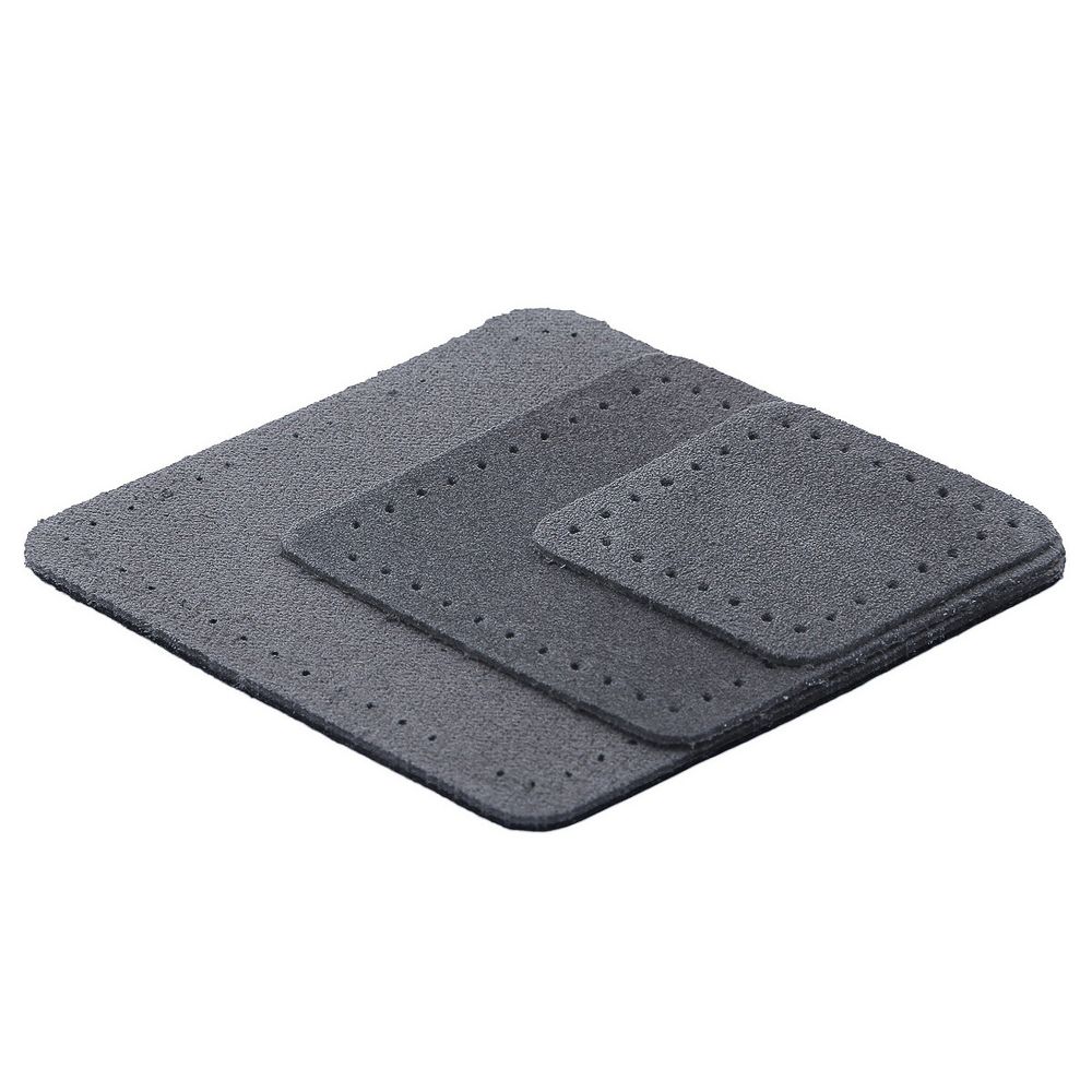 Набор заплаток пришивных из замши, ромб 4х5,6см, 6х8,4см, 8х11,2см, с перфорацией, 3 шт (26 серый), 59405