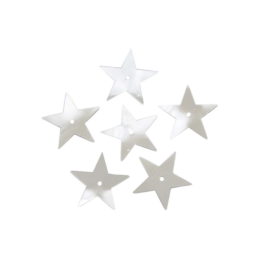 Пайетки фигурные звездочки 20 мм, упак. 10 гр, Астра, 1 серебро, уп.10 шт