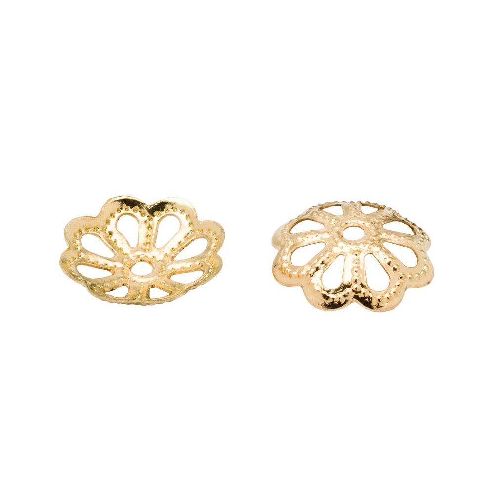 Шапочка для бусин, 10мм 50 шт/упак, Astra&Craft (Золото), 4AR198