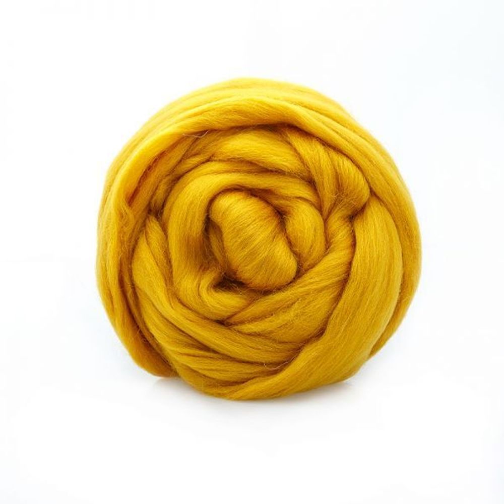 Шерсть для валяния Троицкая тонкая 1х100 г (до 23 мкр), 447 горчица