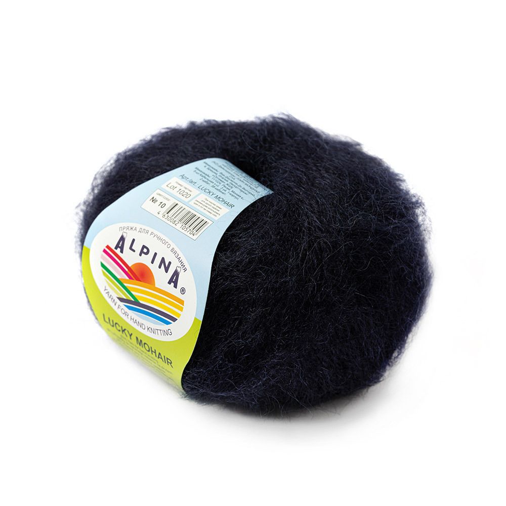 Пряжа Alpina Lucky Mohair / уп.10 мот. по 50 г, 150м, 10 т.синий