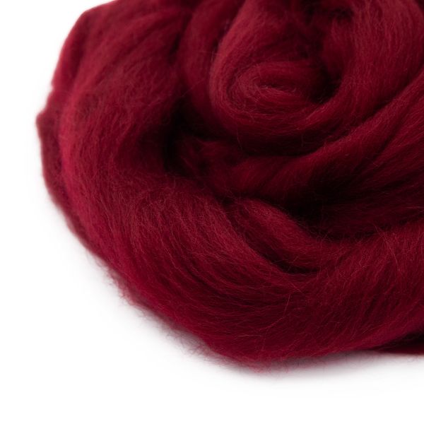 Лента для валяния полутонкая, 100% шерсть, 50гр Камтекс, цв.091 вишня