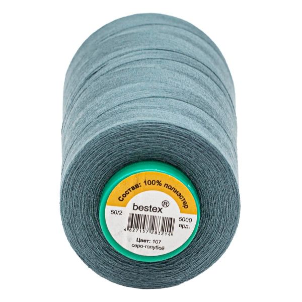 Нитки универсальные Bestex 50/2, 4570 м (5000 ярд) / 1 кат., 107 серо-голубой