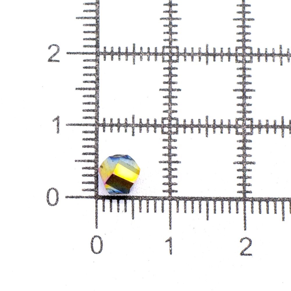 Бусины стекло ⌀6 мм, 20 шт, Астра Premium, 5-радужный