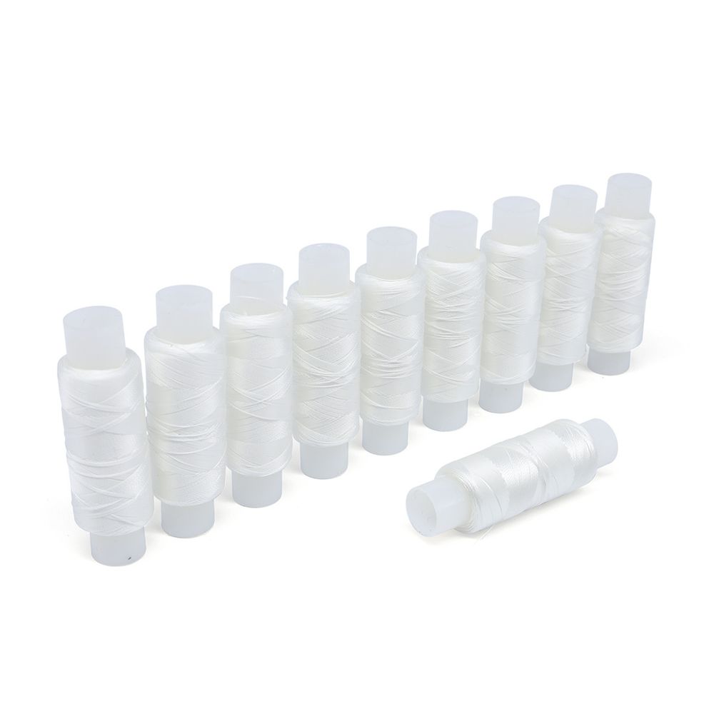 Нитки для бисера 110м, белый, 10 катушек