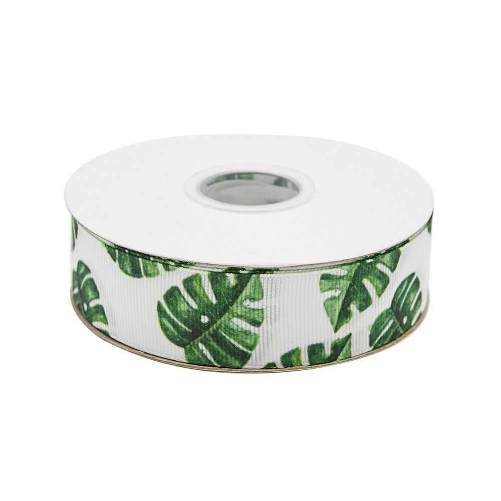 Лента репсовая (в рубчик) Монстера 25 мм, 22.86 м