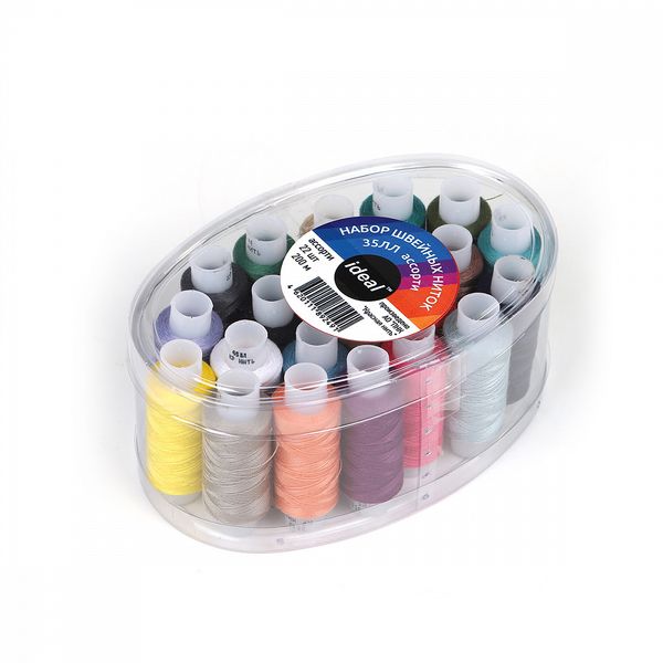 Швейные нитки (набор) 35ЛЛ 200 м, уп.22 катушек ассорти