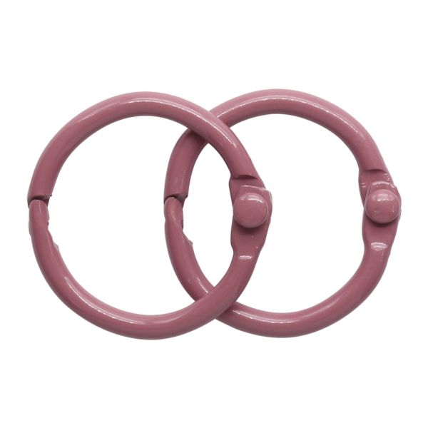 Кольца для альбомов разъемные металл 20 мм, 10 шт, темно-розовый, 5AS-102