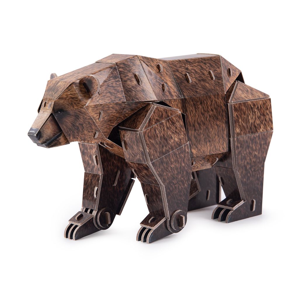 Пазл объемный 3D, 77 элементов, Серия Животные, Бурый медведь, Rezark ANM-03