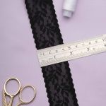 Кружево эластичное (стрейч) 40 мм / 22.86 метра, черный, 3AR2754