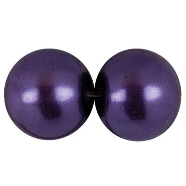 Бусины стекло ⌀14 мм, нить 30 шт, №19 фиолетовый, Zlatka GBP-06