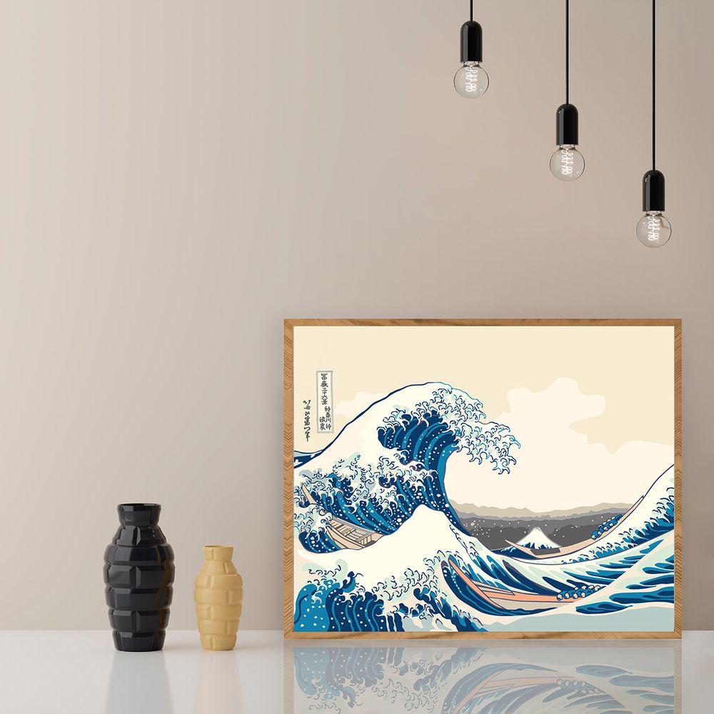 Картина по номерам Фрея, Кацусика Хокусай, Большая волна в Канагаве, 50х40 см