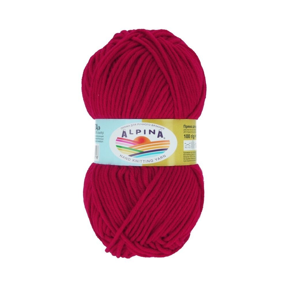 Пряжа Alpina Marta / уп.5 мот. по 100г, 120м, 021 красный