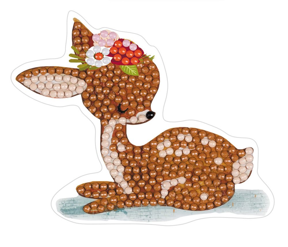 Алмазная (кристальная) мозаика Фрея, наклейки Оленята, 10х9 см