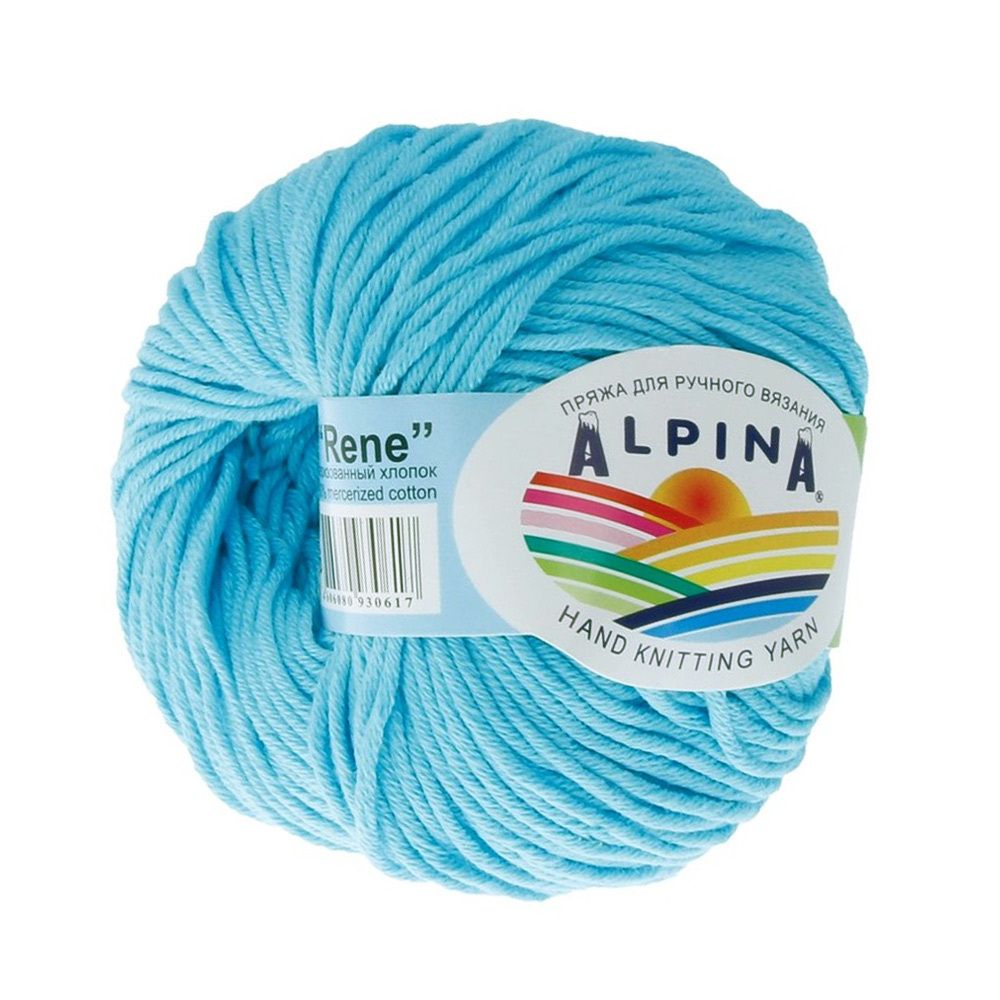 Пряжа Alpina Rene / уп.10 мот. по 50г, 105м, 3846 яр.голубой