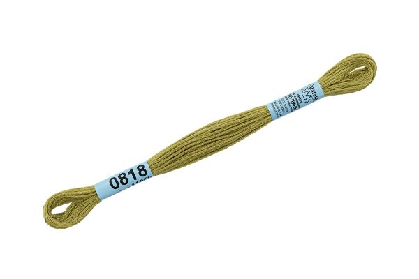 Мулине Gamma 100% хлопок, цв.0818 оливковый, 24 мотка по 8 метров