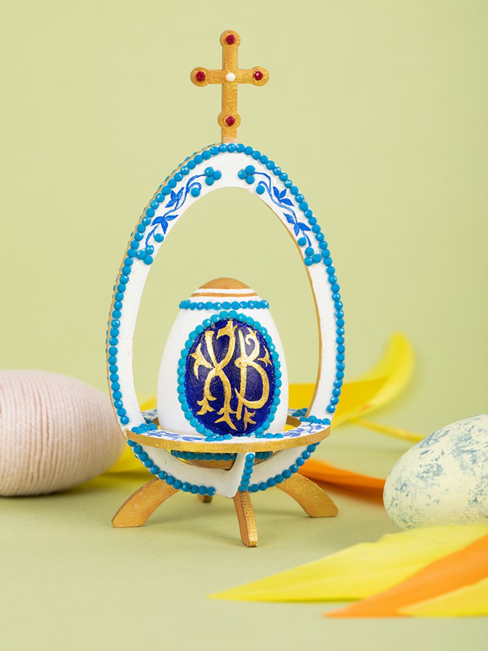 Подставка под яйцо фанера 6.6х6.6х14 см, с Крестом, Mr.Carving КЛ-23