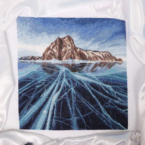 Набор для вышивания нитками Panna, Золотая серия, Россия, Озеро Байкал, 25х25 см