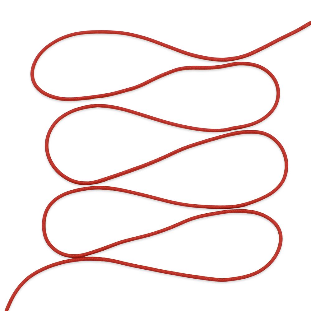 Резинка шляпная (шнур эластичный) ⌀2.0 мм / 30 метров, красный