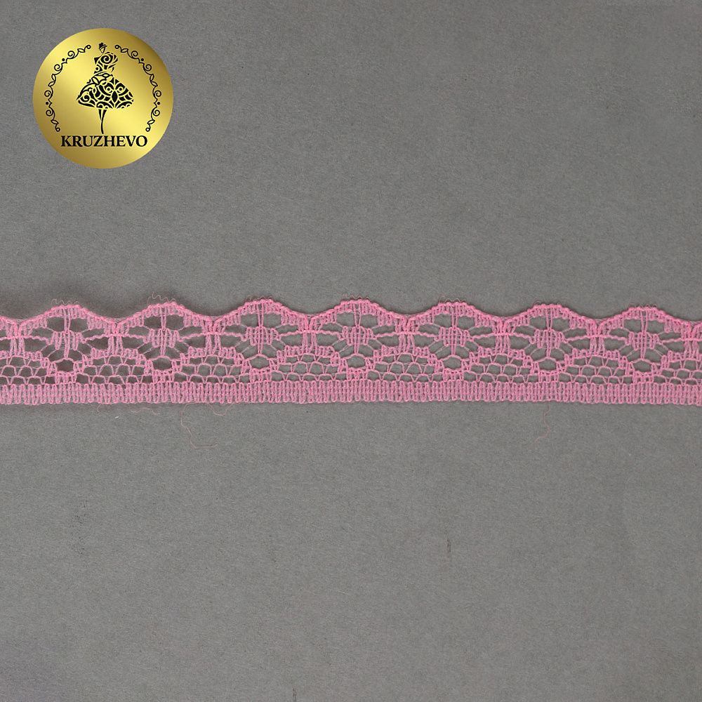 Кружево отделочное в стиле "трикотаж" 12 мм TBY 150-2, цв.227 коралловый уп.27.4м