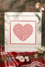 Набор для вышивания нитками Panna, Сердце из слов, 18.5х16.5 см