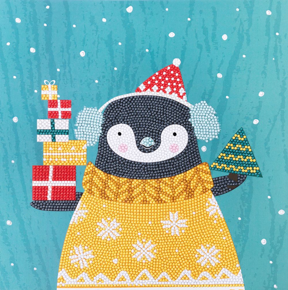 Алмазная (кристальная) мозаика Фрея, постер Пингвин, 30х30 см