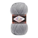 Пряжа Alize (Ализе) Lana Gold Fine / уп.5 мот. по 100 г, 390м, 021 серый меланж A