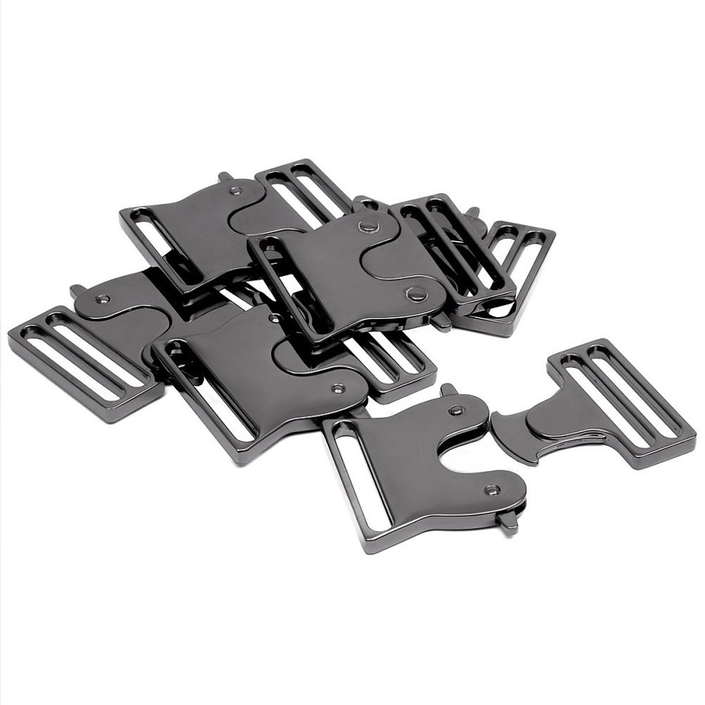 Фастекс (пряжка трезубец) металл 38 мм, 59x43 мм, чер.никель, 6 шт