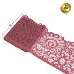 Кружево эластичное (стрейч) 90 мм, TBY.YSTL00839.N, L2925 розовый рубин, 3м, Kruzhevo