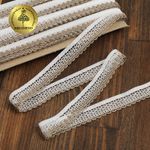 Кружево вязаное (тесьма) 6995 20 мм, цв.127 белый со льном уп.25м