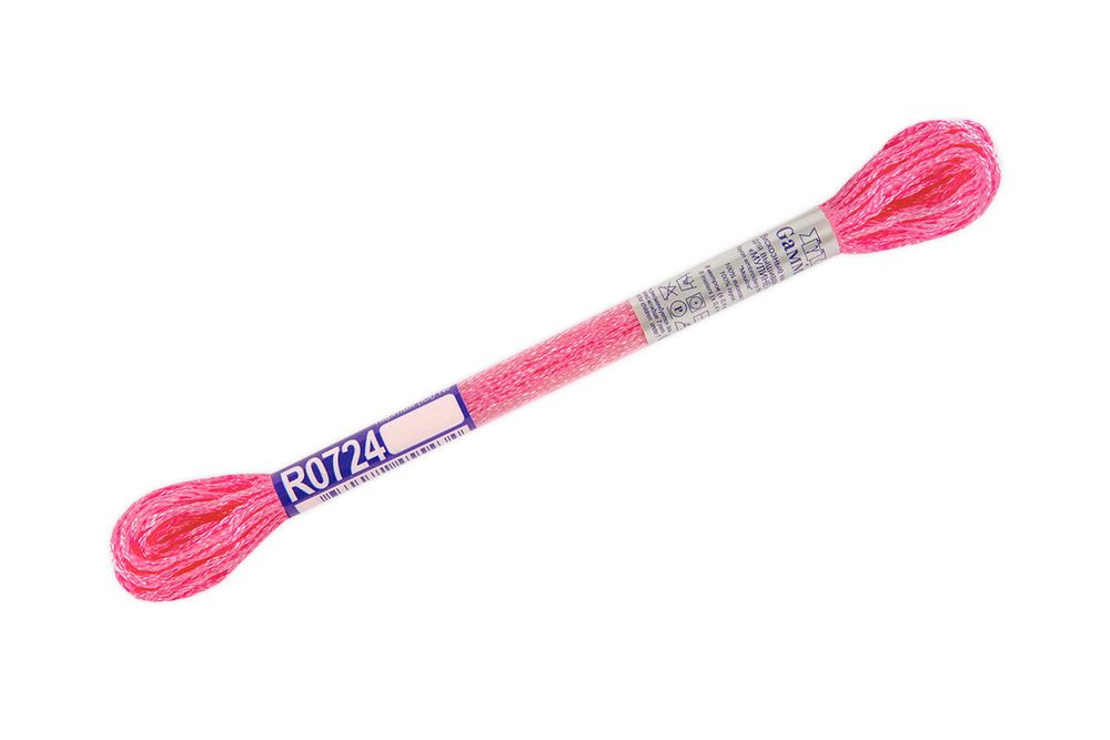 Мулине Gamma вискоза 100%, цв.R0724 розовый, 12 мотков по 8 метров
