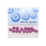 Кабошон декор подарков Круги малые 15 шт, розовый с блестками, Dress it up