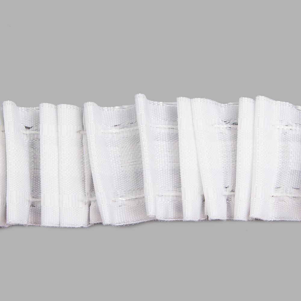 Лента (тесьма) шторная: сборка параллельная (1:2) 40 мм / 100 метров, равномерная