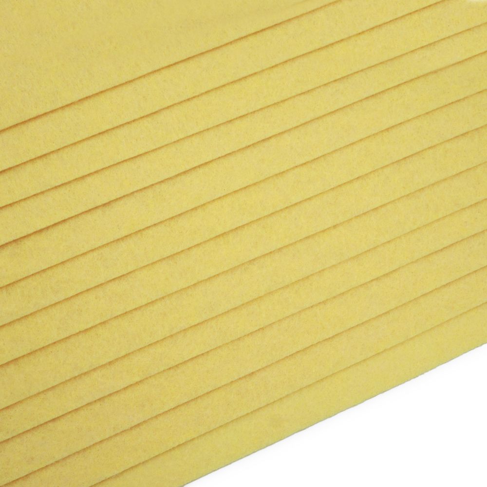 Фетр листовой жесткий 1.0 мм, 160гр, 20х30см, 12шт/упак Astra&amp;Craft (AF819 св.желтый)