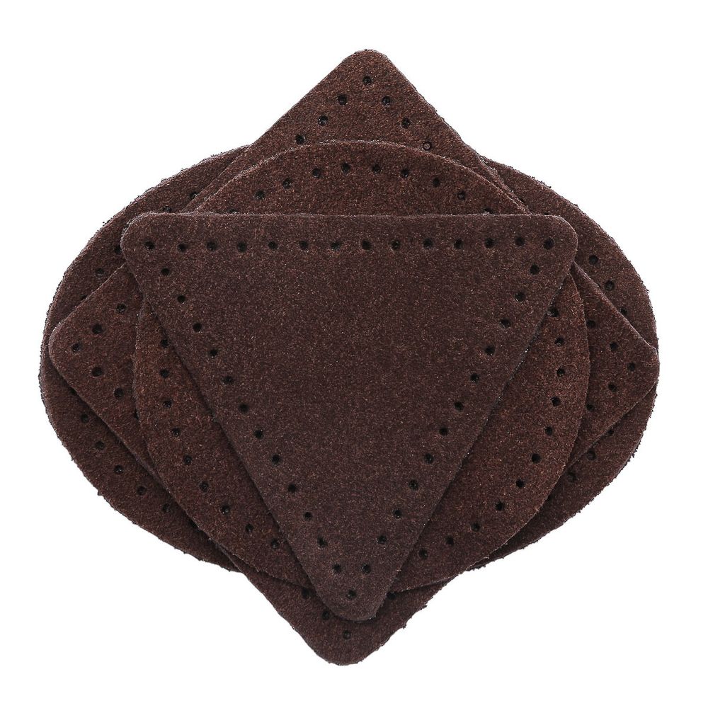 Набор заплаток пришивных из замши, круг, квадрат, треугольник, овал 6см, с перфорацией, 4 шт (21 темно-коричневый), 59723