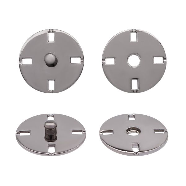 Кнопка пришивная металл ⌀18.0 мм, 10 шт, никель, KN13